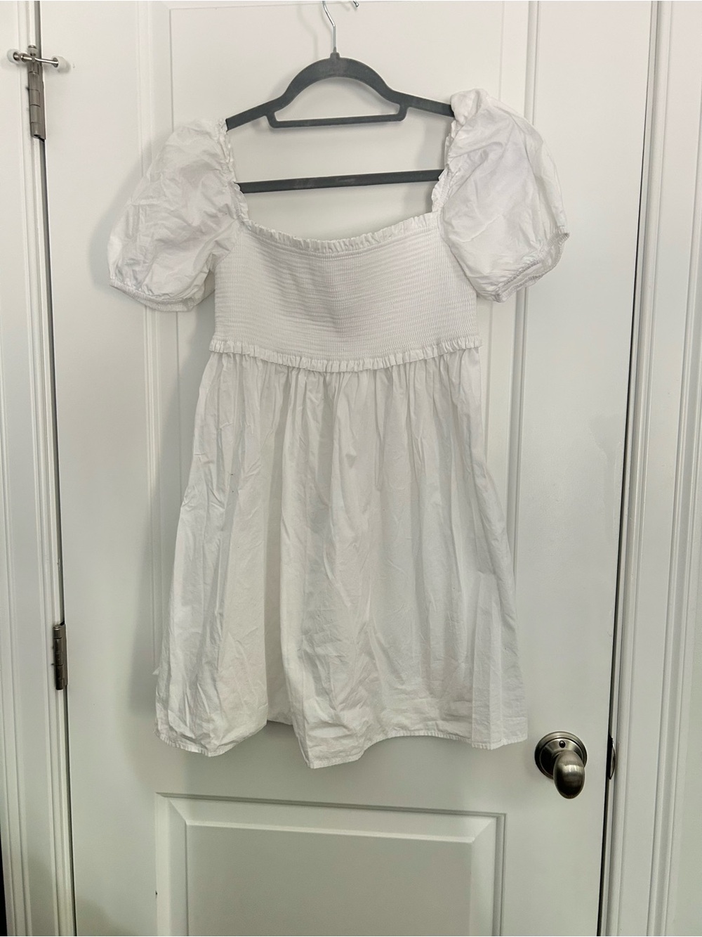 Aritzia Sunday Best Puff Sleeve Mini Smocked Babydoll Dress